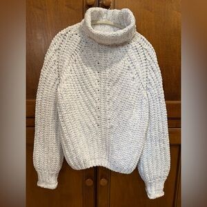 POL Soft Knit White Turtleneck Sweater